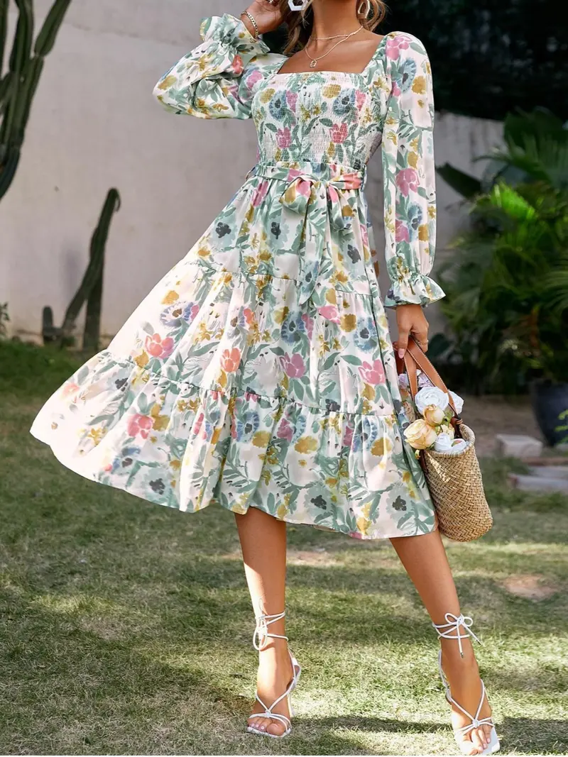 Flared sleeve dress - TikTok Shop
