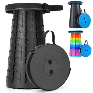 400lbs Heavy Duty Folding Stool - Lightweight Compact Camping Chair for Fishing, Hiking & BBQ, Portable Collapsible Seat