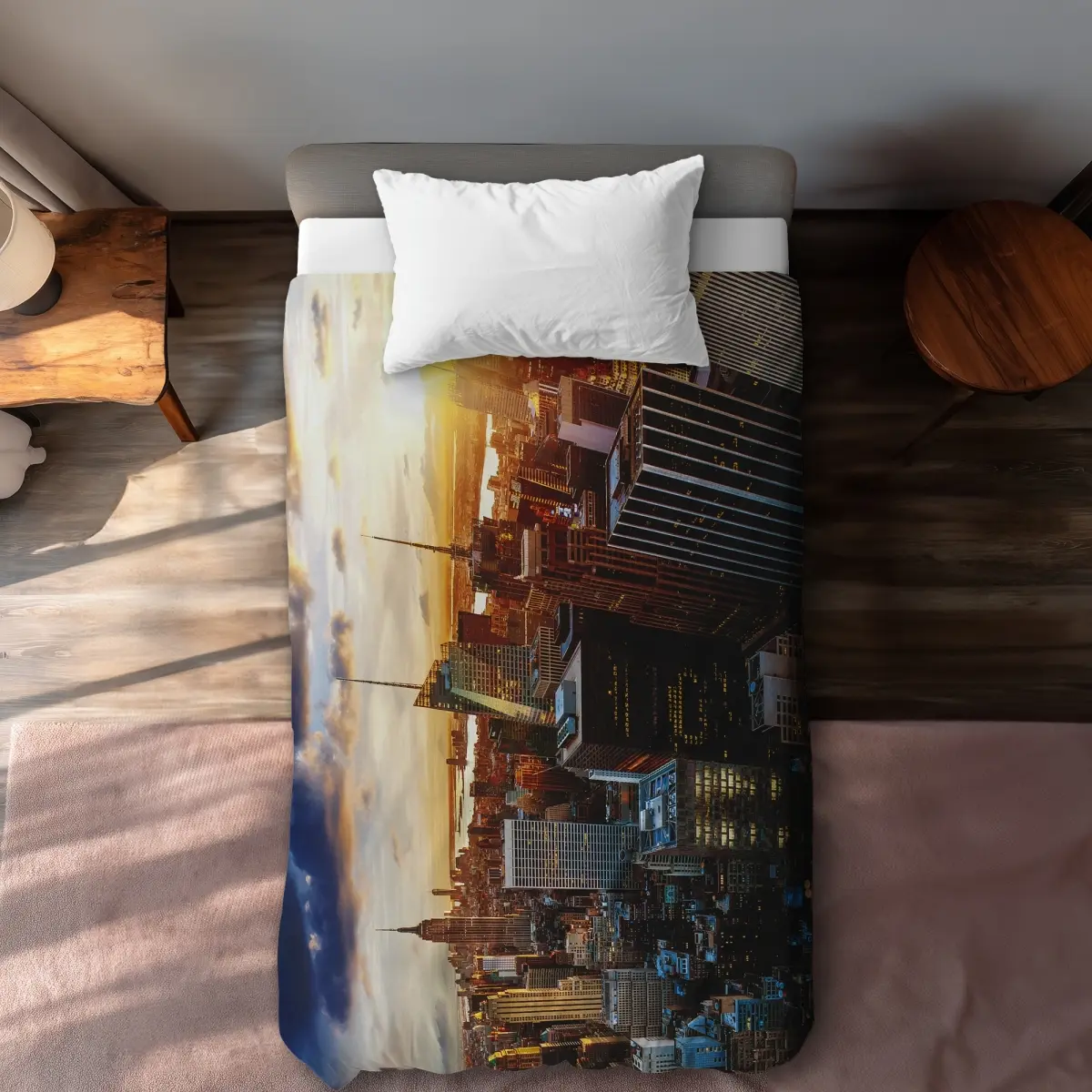 Begin Home Decor C1DCTSW0ABJ84U City of York by Dawn - Hyperrealist Architecture Twin Size Duvet Cover