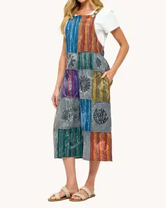 Color Drift Patchwork Overalls