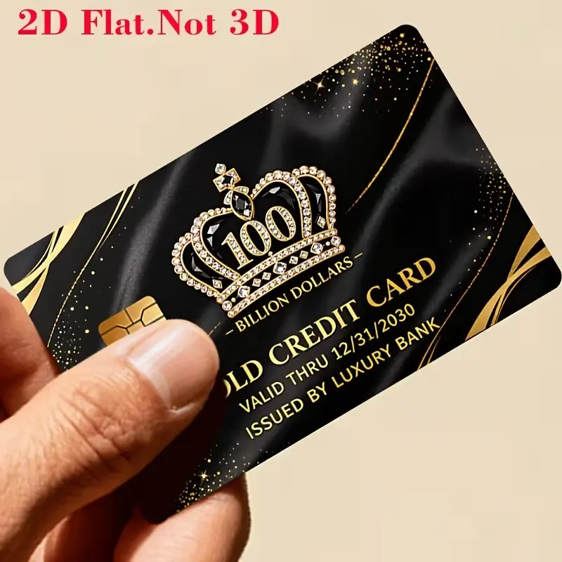 Gold Credit Card Skin – Luxury Crown Billion Dollar Debit Card Sticker, Black & Gold Premium Design