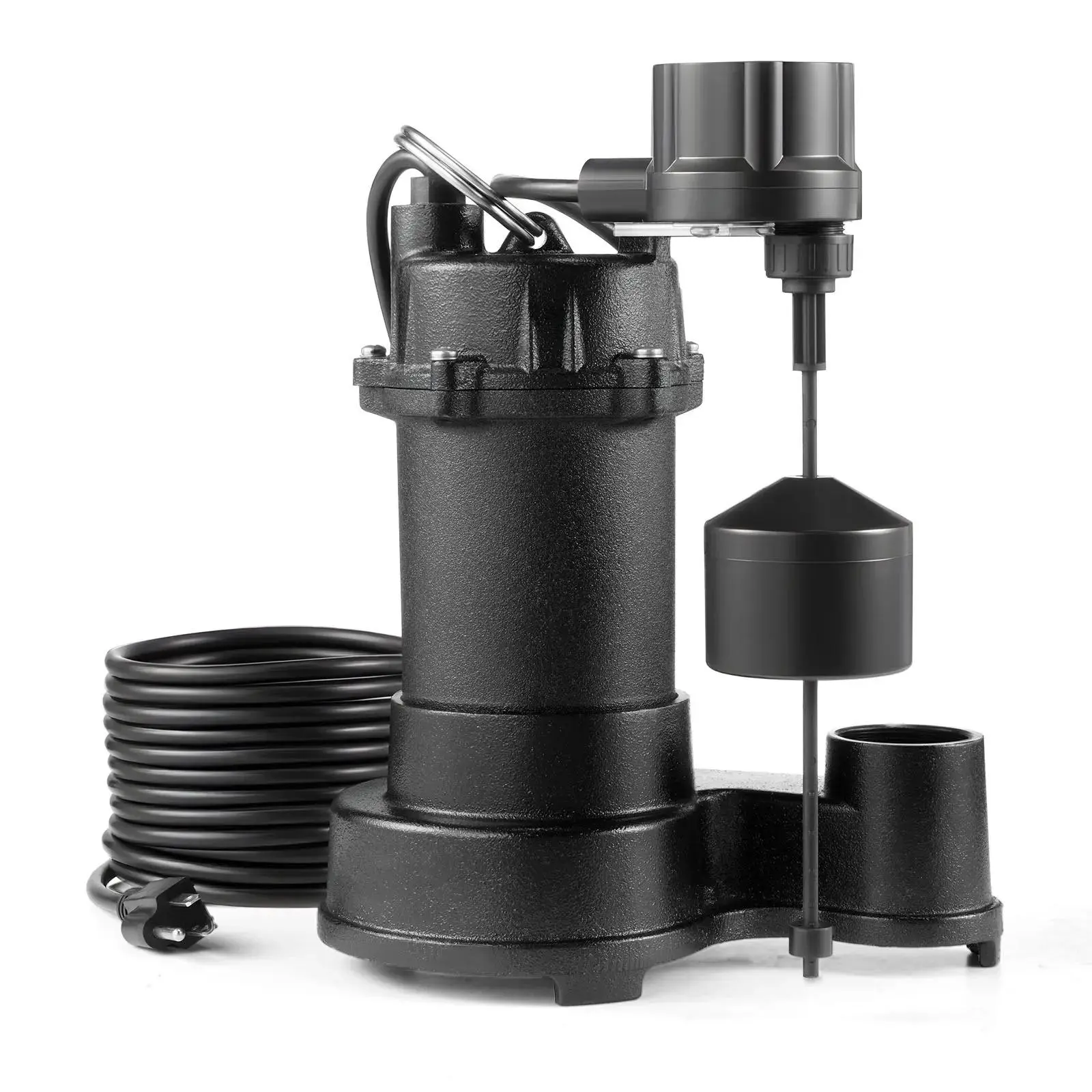【summerfinds】VEVOR Submersible Sewage Pump,  , 1/3 HP, 3000 GPH Cast Iron Sewage/Effluent Pump with Automatic Float Switch, 1.5-Inch NPT Discharge, 120V, 25 ft Lift, for Basement, Septic Tank, Residential Sump Basin, Enclosed Submersible Pumps