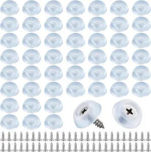 Rubber Feet, 50Pcs Cutting Board Feet Non Slip Bumpers with Stainless Steel Screws round Cutting Board Legs Pad for Furniture Kitchen Appliances NQEUEPN