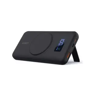 AUKEY Magnetic Battery 10000mAh Handy Power Bank with Stand Holder MagAir Wireless Charging Power Bank Accessories Cable PB-WL02I bezosmax mini
