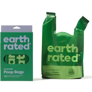Earth Rated Dog Poop Bags with Handles, Lavender Scented, 120 Bags