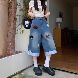 Women's American Retro-Style Cropped Jeans, Casual Pants, Women's Clothes Bottom Clothing