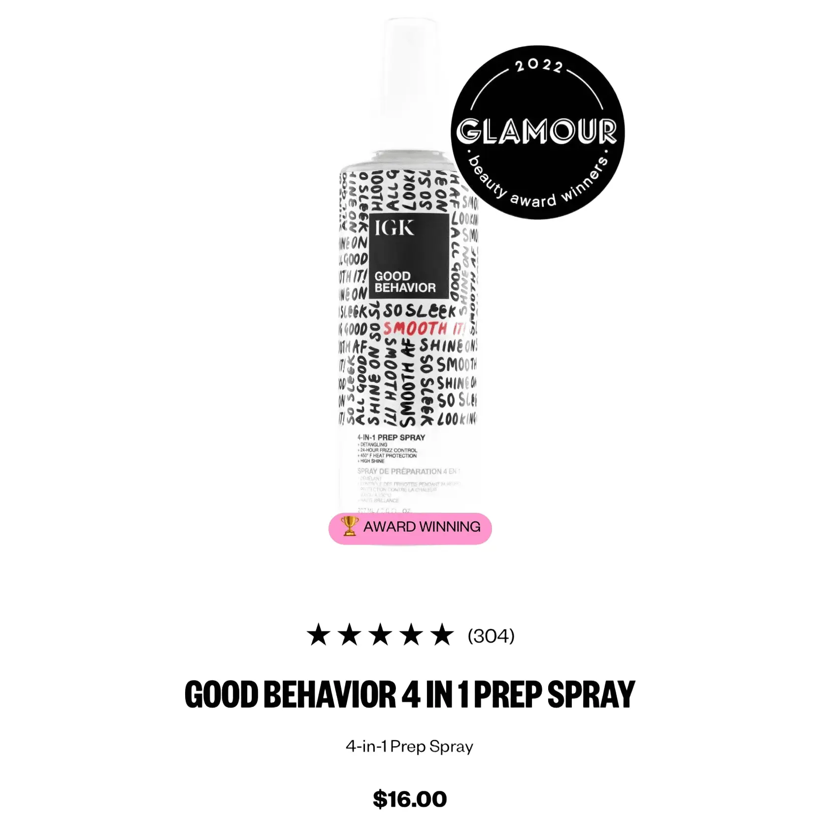 IGK- Good Behavior 4in 1 Hair Primer Spray (1.5oz)