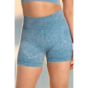 blue acid wash shorts