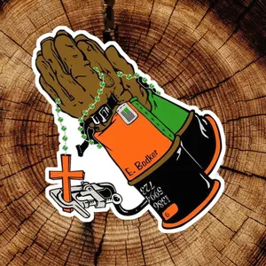 Pray Hands Lightning Bolt Sticker, Gift For Lineman - Cars, Trucks, Laptops, Coolers, Toolboxes, Windows & More Waterproof Vinyl Sticker
