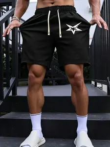 Men's Plus Size Letter Print Drawstring Waist Shorts, Casual Summer Style, Comfortable and Stylish, Perfect for Daily Wear