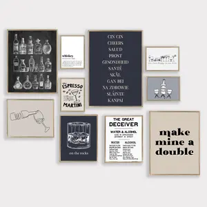 Bar Art Gallery Poster  Bar Cart Wall Art  Whiskey Art  Bar Cart Decor  Home Bar Wall Art  Bar Art Print  Modern Bar Art wall set