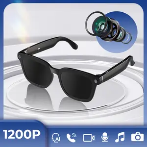 Smart Camera Glasses Travel Vlogging 1200P Video with Image Stabilization High-Definition Photography (Camera indicator lights up during operation) Smart Translation Wireless Connection for Noise-Canceling Calls and Music Playback Wearable Smart Glasses