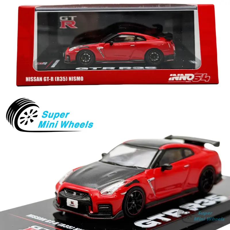 INNO64 1:64 Nissan GT-R R35 Nismo Red with Black Hood