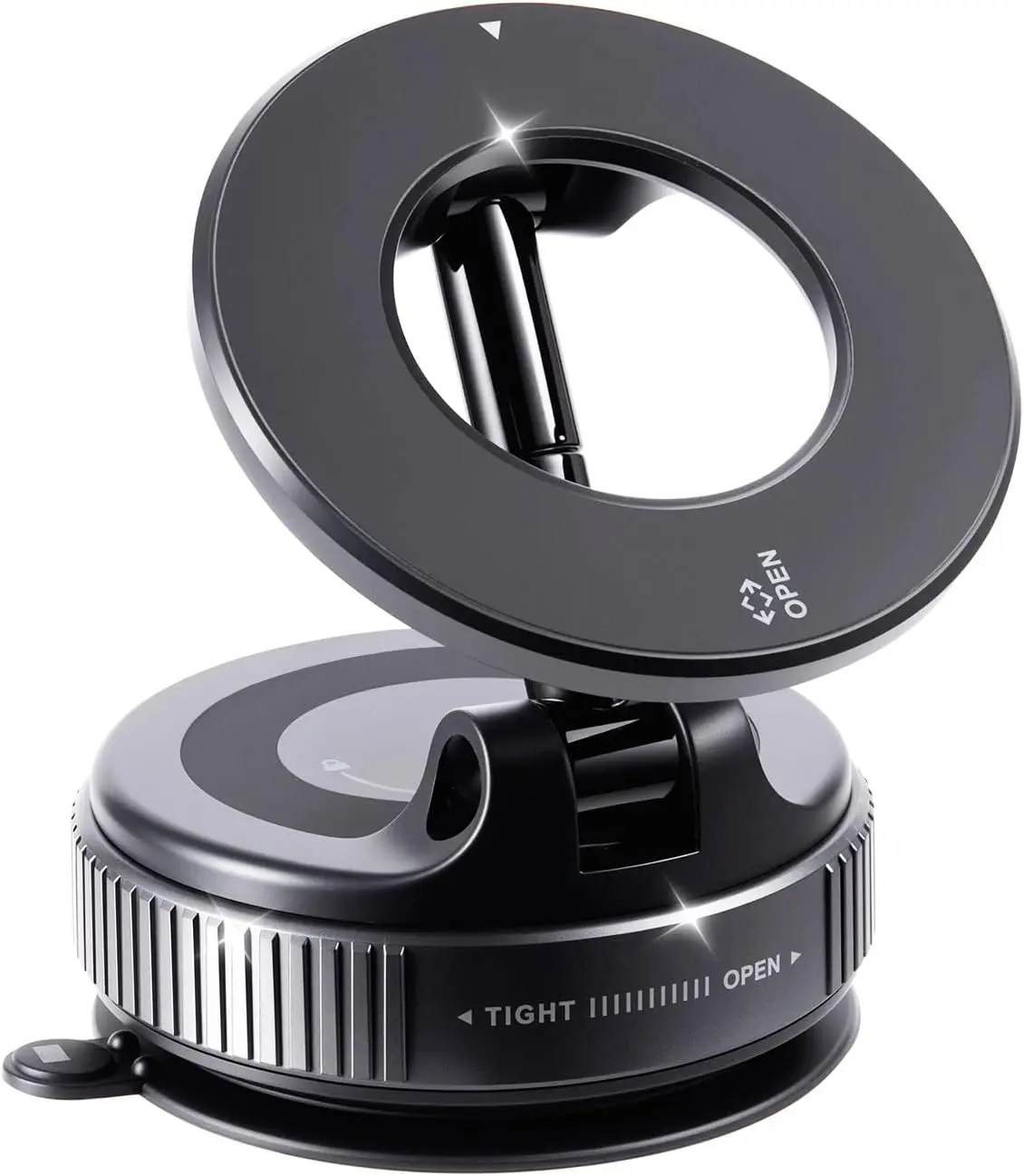 360° Adjustable Vacuum Magnetic Phone Holder, Suction Cup Phone Mount for Magsafe, Portable Cell Phone Holder for Car,Makeup/Gym/Mirror, Fit for All iphone iphone 11 and above