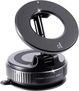 360° Adjustable Vacuum Magnetic Phone Holder, Suction Cup Phone Mount for Magsafe, Portable Cell Phone Holder for Car,Makeup/Gym/Mirror, Fit for All iphone iphone 11 and above