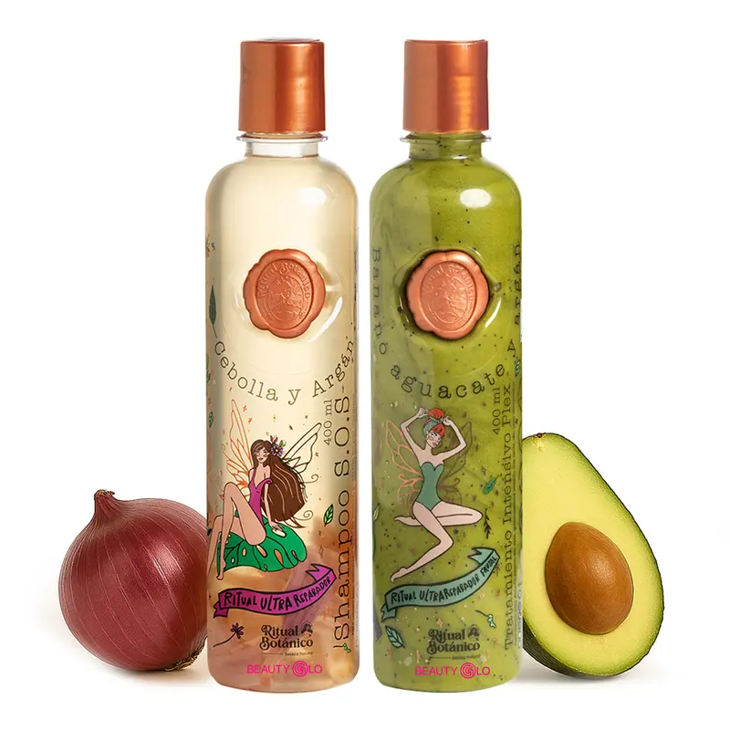 Ritual Botanico Kit 2 pieces - S.O.S Haircare Kit - Paraben-Free Onion Argan Oil Shampoo & Treatment, Frizz Control, Helps Reduce Hair Loss, Shine for Black Hair, Silky Smooth Support