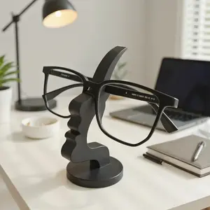 Modern Arc Eyeglasses Frame, Elegant Side Glasses Holder, Minimalist Design, Protective Case, Suitable for Desk or Bedside Table, Glasses Grips