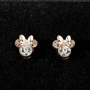 Disney Minnie Earring - Rose Gold Design with Sparkling Details for Disney Fans