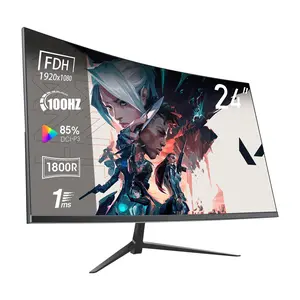 24" Curved Gaming Monitor, 100Hz FHD , 1ms, FreeSync, Ultra-Slim Design, HDMI & DP, VESA Mount, Eye-Care Features Build-in Speakers