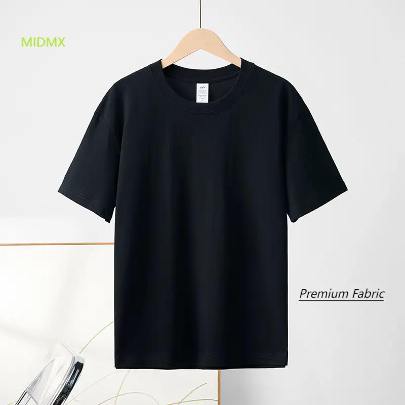 MIDMX Menswear Men's Round Neck Short-Sleeve 100% Heavy Cotton Classic Fit Plain T-Shirt - Soft, Durable Casual Basics for Everyday Streetwear