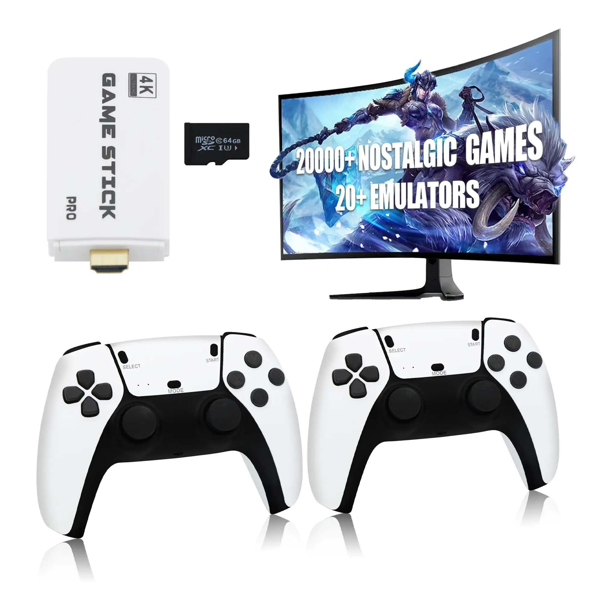 【Enchufar y Listo】Coolnut 20,000+ Retro GameStick with 64GB,HDMI Output, Gaming Stuff Console, Adapter Arcade,Wireless USB, Perfect holiday Gifts.