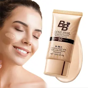 Korean 9-in-1 BB Cream with SPF 50, Multi-benefit Sunscreen & Daily Skin Essential, Full Coverage Foundation, Natural Tinted Moisturizer, Lightweight Facial Concealer, Gentle Skin Care for Oily and Dry Skin, Flawless Daily Makeup Base