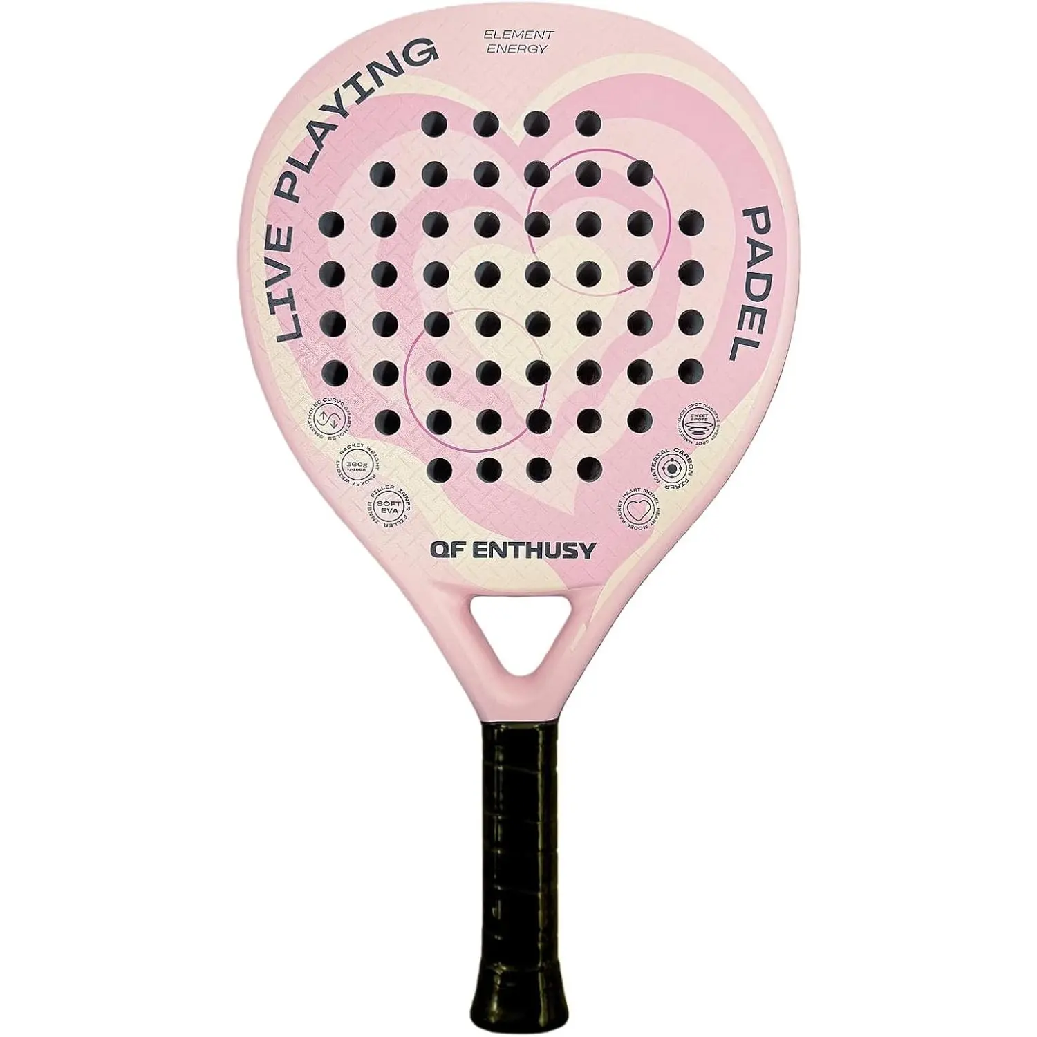 Padel Racket, Carbon Fiber Surface Padel Racquet, Lightweight, Ideal for Training/Matches