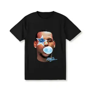 Premium 100% Cotton Bubblegum Pop Art Graphic Tee | Men's Funny Vintage Y2K Shooting Star T-Shirt | Classic Retro Avant-Garde Collage Crewneck Short Sleeve Shirt, Soft Black Top