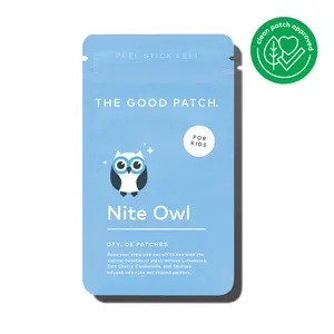 The Good Patch Nite Owl - 06 Plant-Powered Patches for Kids - Tart Cherry Chamomile & Skullcap - Peel Stick Feel - Clean Patch Approved
