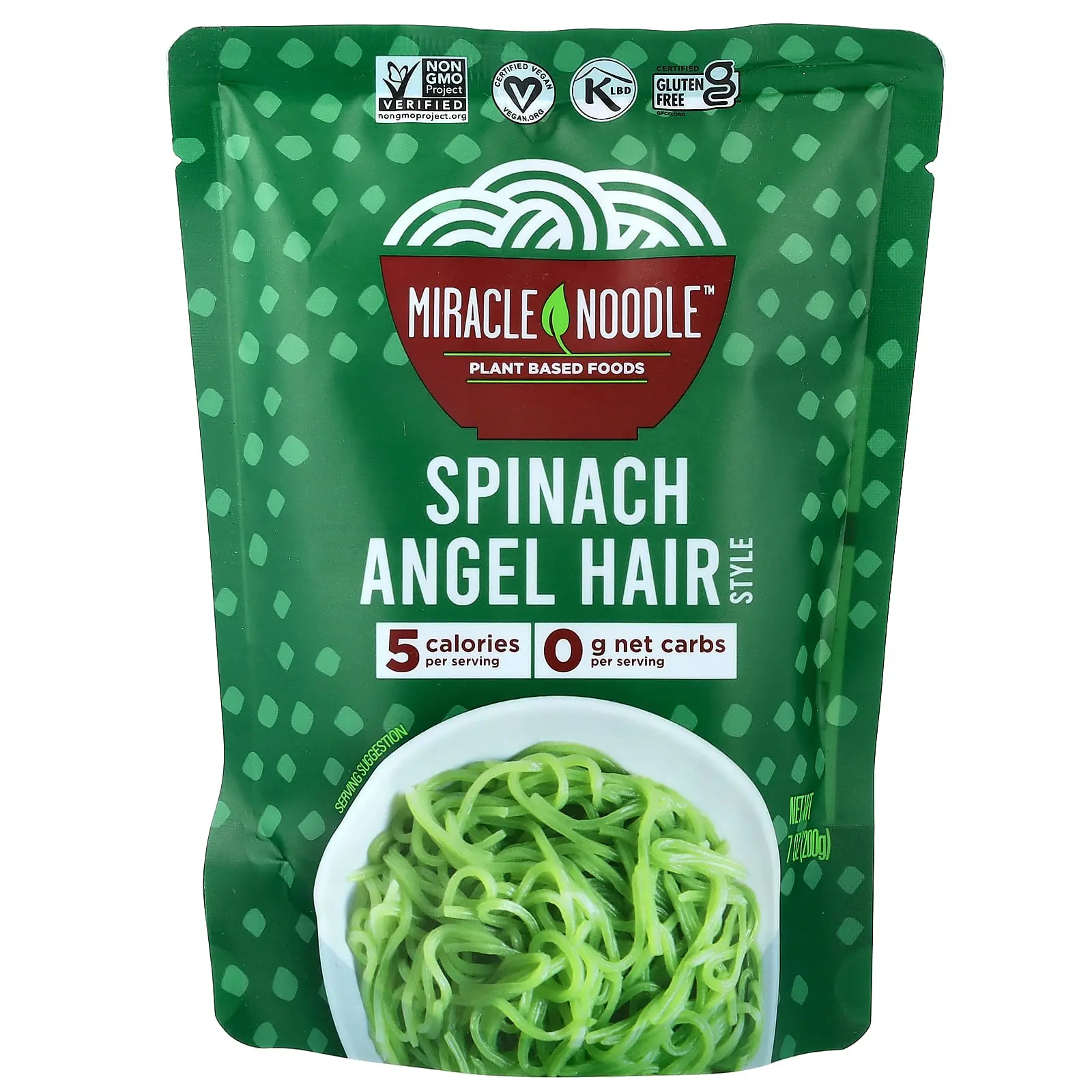 Miracle Noodle Spinach Angel Hair Style, 7 oz (200 g)