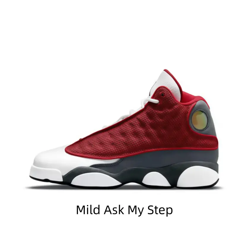 White Red Grey Tri-Color Mid Top Basketball Sneakers Smooth White Toe Breathable Red Mesh Upper Dark Grey Mid Wrap Round Iridescent Transparent Rear Badge Multi-Chunk Cushion Outsole Street Performance Trainers