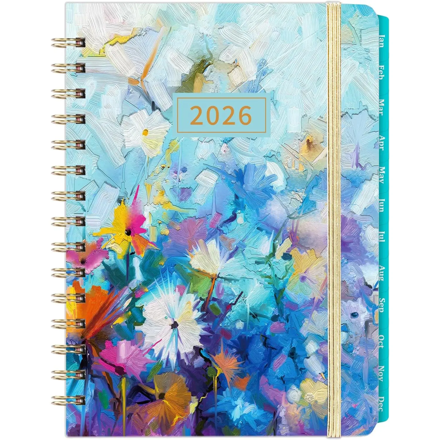 2026 Planner - Planner 2026, Jan 2026 - Dec 2026, 6.3'' x 8.4'', Weekly and Monthly with Tabs, Inner Pocket, Hardcover, Elastic Closure