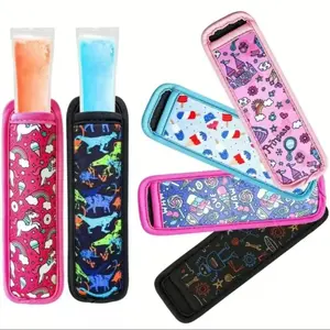 Ice Pop Sleeves, 6/8pcs Neoprene Insulator Sleeves, Freezer Popsicle Holder, Colorful Reusable Washable Bags, Durable & Convenient
