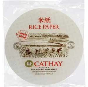 Fresh Spring Roll Rice Paper Wrappers 30 Sheets | Non-GMO, Gluten-Free, Low Carb, Natural Ingredients | Vietnamese Summer Veggie Wraps