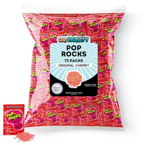 Pop Rocks Original Cherry Bulk (0.33 oz) – 72 Pack Cherry Flavored Pop Rocks Popping Candy, Retro Crackling Rock Candy for Halloween, Christmas, Easter, Valentine’s Day & Parties – By Dr. Variety