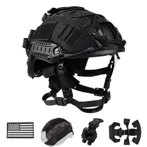 Tactical Set with Battery Pouch & Cover $ Adjustable Helmet for Cosplay Gear
