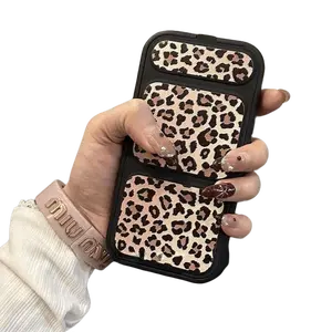 Folding bracket leopard print is suitable for Apple 17 mobile phone case iphone16pro15 anti-drop 14 all-inclusive 13 soft 12/11 Military Grade Rotating Camera Pattern Lip Tint Makeup Mirror Clear HD Privacy Screen Protector Kit junk iphone 12 with Lens