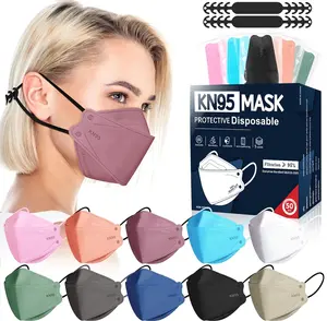 FENFEN KN95 Protective Disposable Face Masks for Adults - 50-Pack, 5-Layer, Breathable, Comfortable Respirator, Individually Wrapped Covid Mask