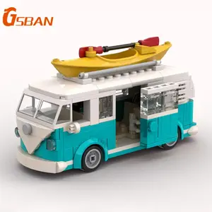 GSBAN Creative Technical Car T1 Camper Van Vehicle 309PCS Model Building Blocks Toys For Toy  Gifts Car Bricks