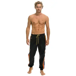 MEN'S 4 STRIPE WIND PANT - BLACK