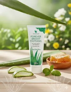 Forever Bright Toothgel - Fluoride-Free with Aloe Vera & Bee Propolis for Sparkling Teeth & Fresh Breath - Natural Mint Flavor - 180g - Safe & Refreshing Dental Care