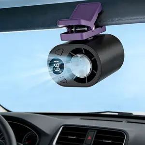 2026 Car Clip On Air Fan with Cooling Function, 199 Speeds Adjustable 360° Rotation, Portable LED Display USB Rechargeable Personal Cooling Fan for Summer Travel Outdoor Activities Cool Fan