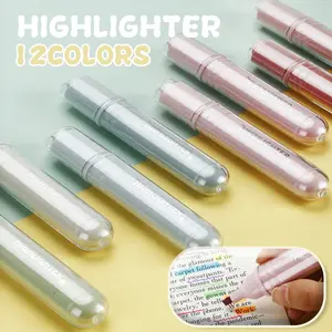 4/12 Colors Macaron Color Highlighter Take Notes Notebook For Painting Drawing Writing Smooth For Student Office School Supplies
