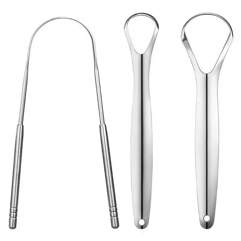 3 PCS Stainless Steel Tongue Scraper Cleaner Set, Tongue Scraper for Adults, U Shaped Tongue Cleaner for Fresher Breath, Oral Hygiene Care Tools,Mouth Guard, Tongue Scraping Tool,Hygiene Products, Oral Hygiene Kit, Durable, Tongue Cleaning Kit