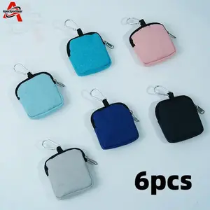 6PCS Portable Dog Treat Pouch with Carabiner Clip, Cute Cartoon Dog Design, Durable & Easy to Clean Pet Snack Bag, Ideal for Outdoor Training, Walking & Hiking