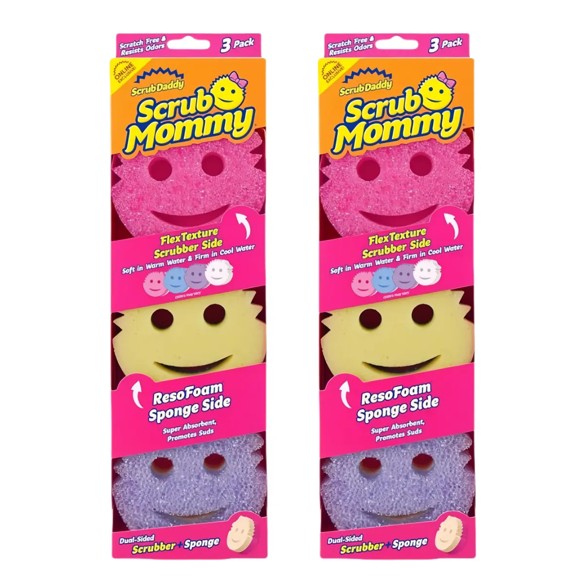 3 Scrub Mommy & 3 Scrub Mommy - Scratch Free Multipurpose Kitchen Sponges - Stain & Odor Resistant Cleaning Tools - House Cleaning Supplies