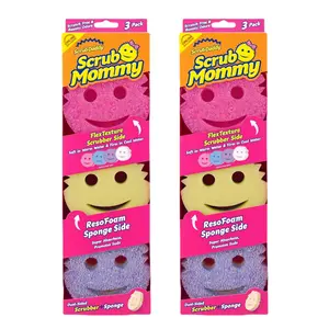3 Scrub Mommy & 3 Scrub Mommy - Scratch Free Multipurpose Kitchen Sponges - Stain & Odor Resistant Cleaning Tools - House Cleaning Supplies