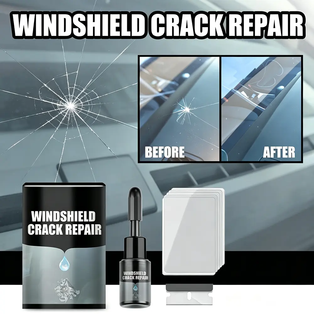 Windshield Crack Repair Liquid, Invisible Nano Glass Fix, Strong Bond Prevents Spreading, Quick & Easy No Tools, Restores Clarity, Summer Road Trip Car Safety 2026, Pre-Vacation Windshield Saver, DIY Chip & Crack Repair Fluid