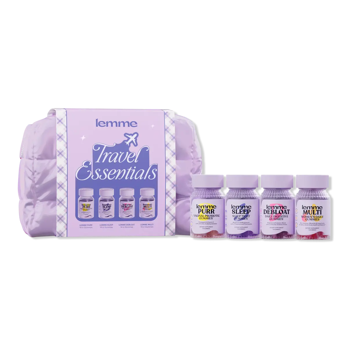 Lemme Travel Essentials Kit: Purr, Sleep, Debloat, And Multi Gummies ($40 Value!)
