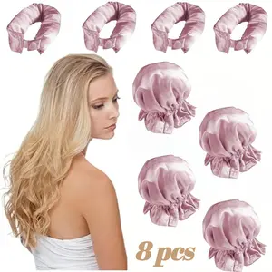 4 Sets Satin Heatless Hair Curler Sleep-In Curling Rod Headband Hair Rollers for Heat-Free Curls with Hair Caps Beauty & Personal Care 8pcs No Battery Needed
